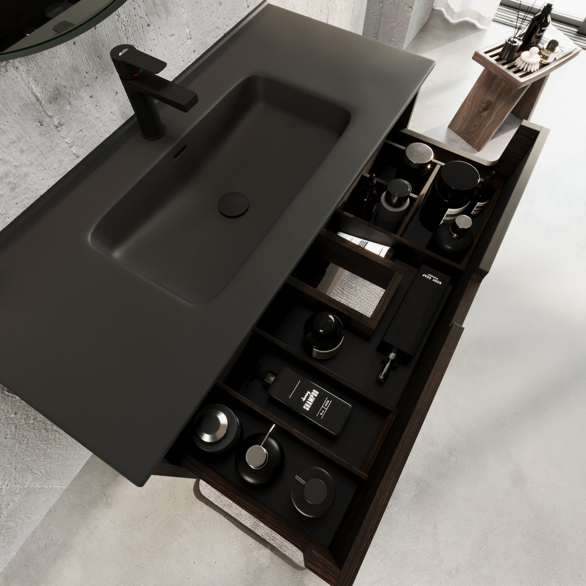 Troldeskoven Badrumsmöbel, Svart Ek