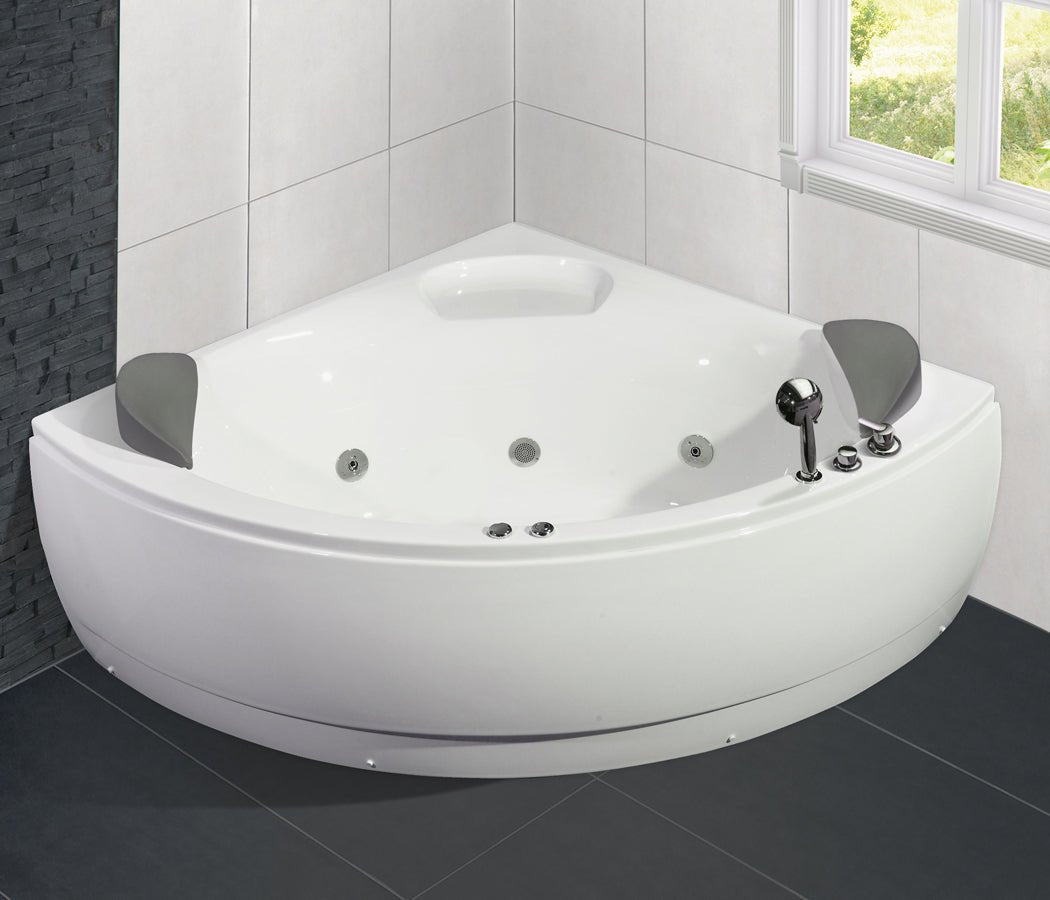 Wilson hörn bubbelbadkar, 140 cm, Högblank Vit