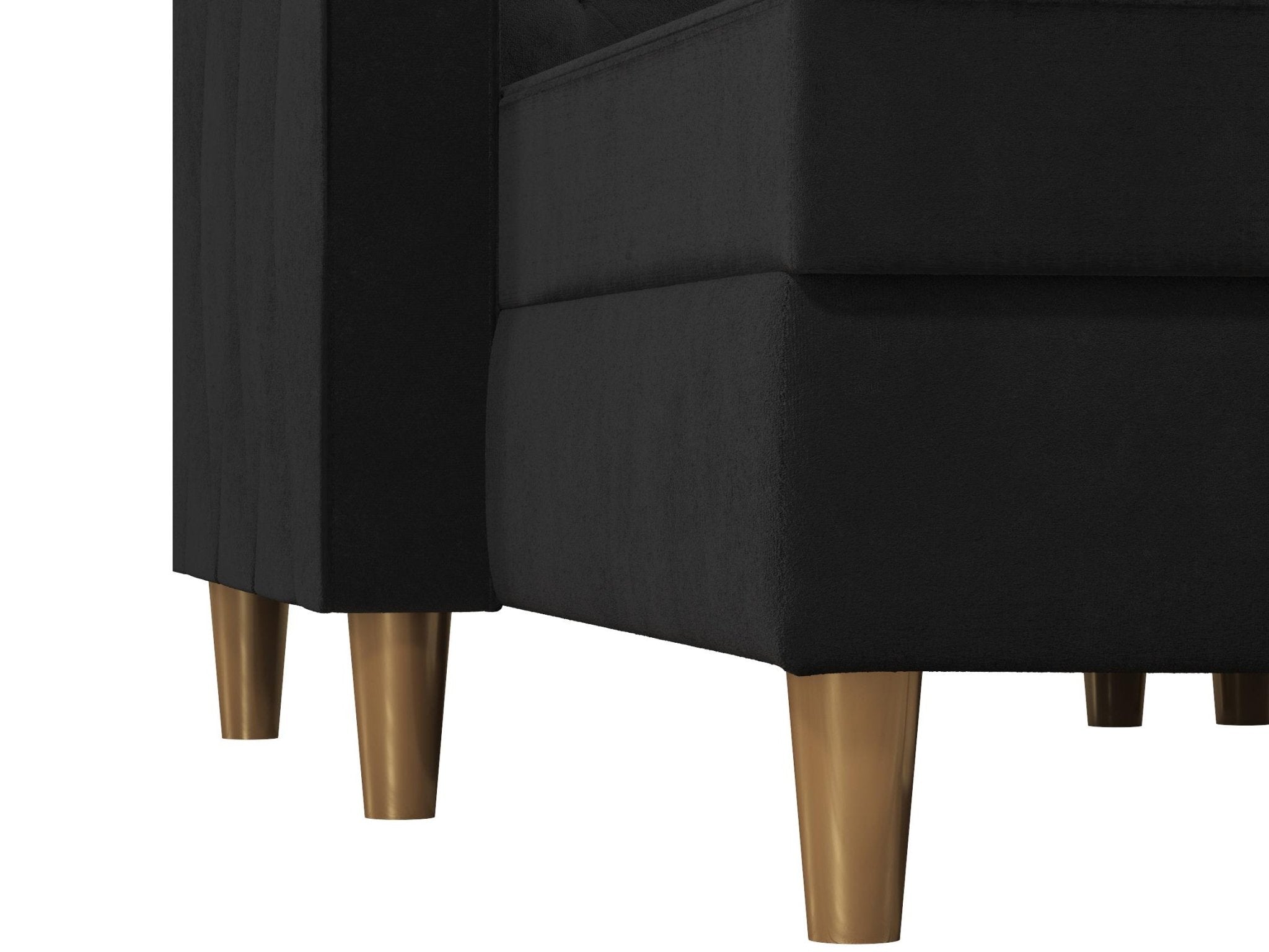 Live 3-sits bäddsoffa med schäslong, svart