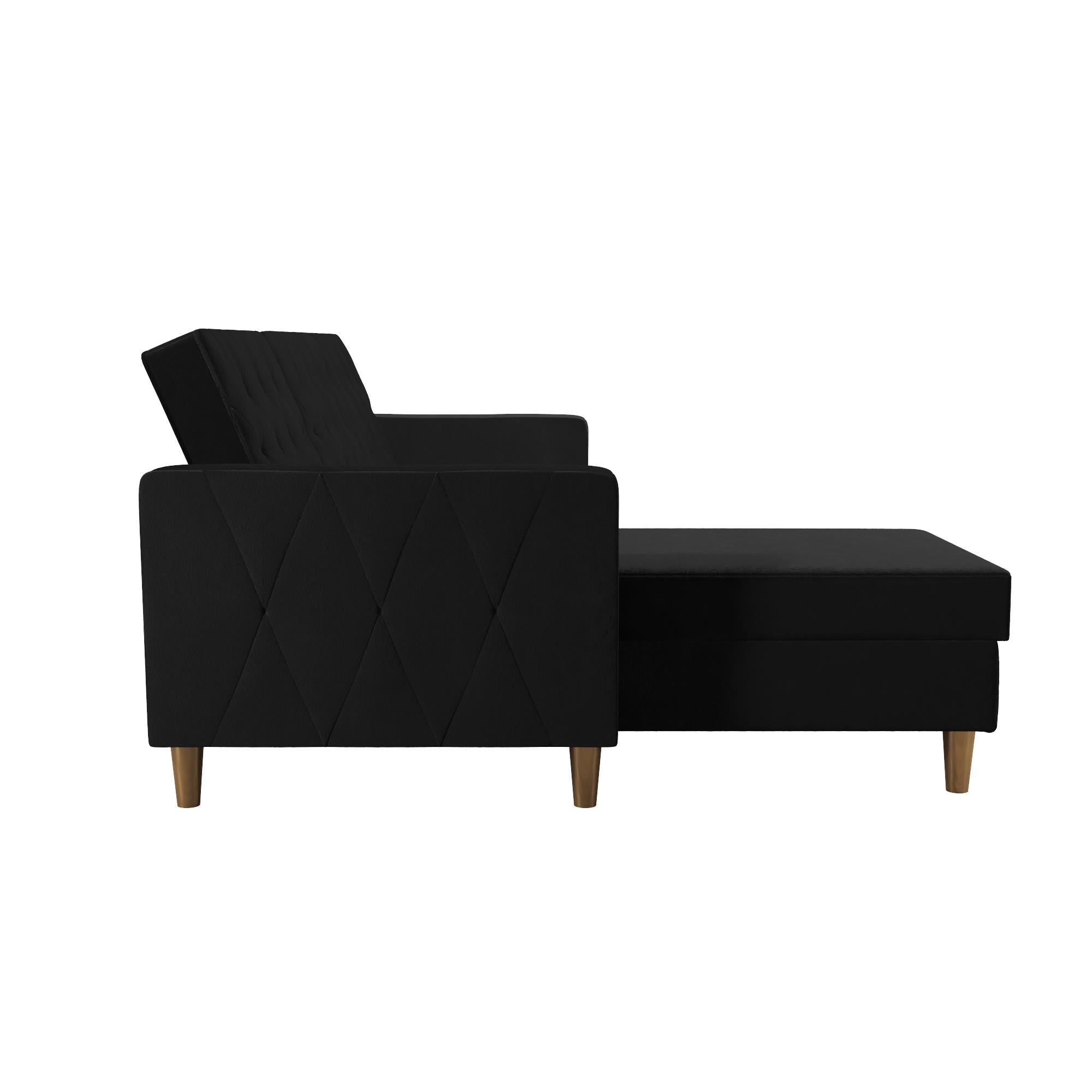 Live 3 - sits bäddsoffa med schäslong, Svart - Bäddsoffor - Live 3 Seater Sofa Bed with Chaise, Black - MASTERSTORE - Sofa beds - 2351079CL - 