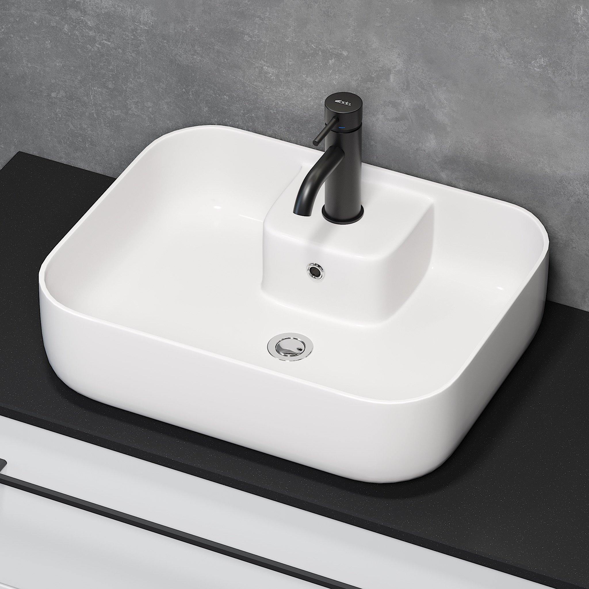 Fristående Tvättställ Kristiansand, Vitt - Handfat - _usp:10_year_warranty.svg:10 ÅRS GARANTI, _vendor:bda-living.png, Fritstående håndvaske, Håndvask, Vit - HomeTomato Sweden