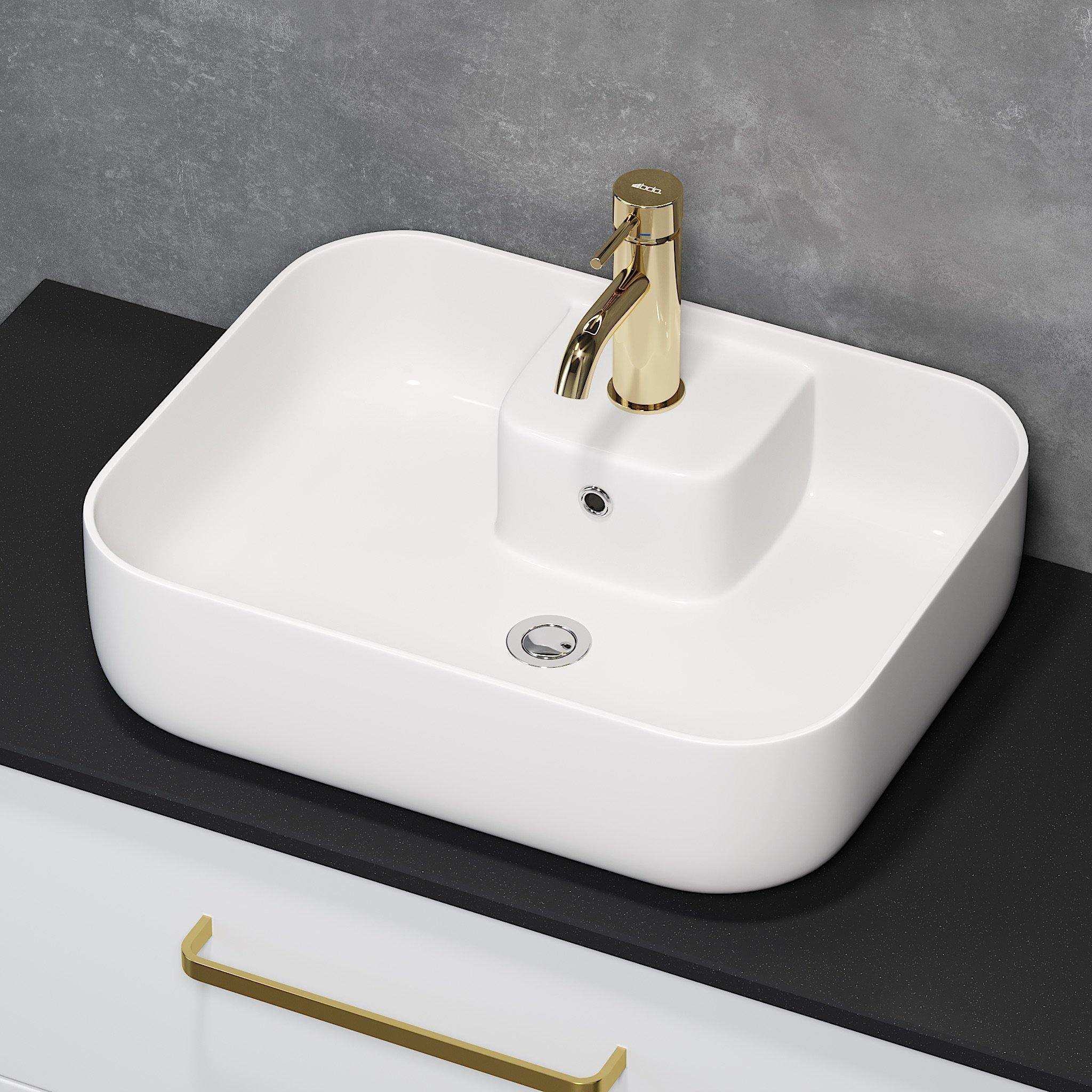 Fristående Tvättställ Kristiansand, Vitt - Handfat - _usp:10_year_warranty.svg:10 ÅRS GARANTI, _vendor:bda-living.png, Fritstående håndvaske, Håndvask, Vit - HomeTomato Sweden