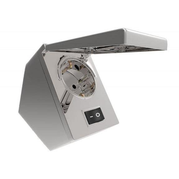 Strømstik udtag 230 volt til Spegelskåp Krom - Tilbehør til spejle - _vendor:bda-living.png - HomeTomato Sweden