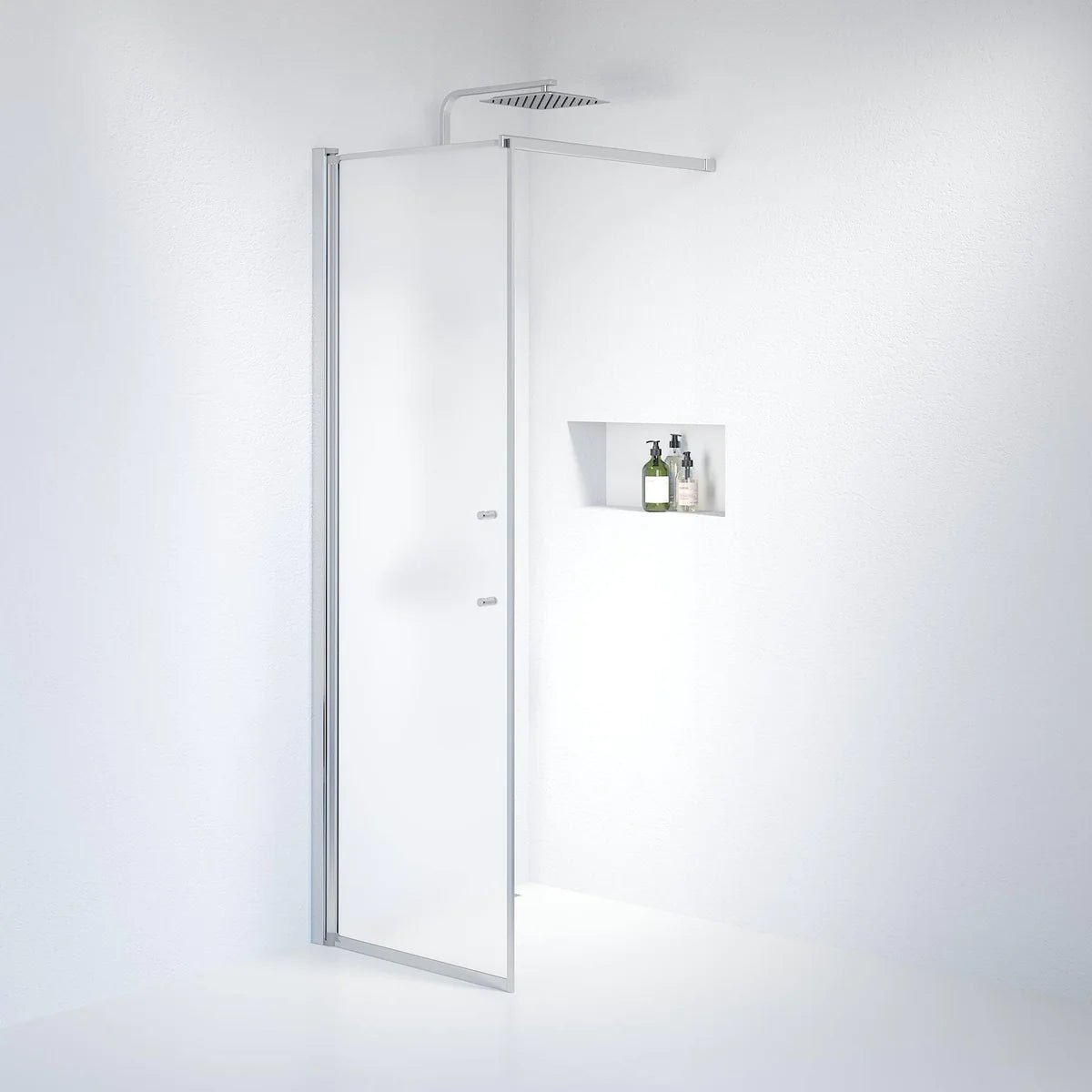 Vänern Duschvägg, Frostat Glas, Krom Profil
