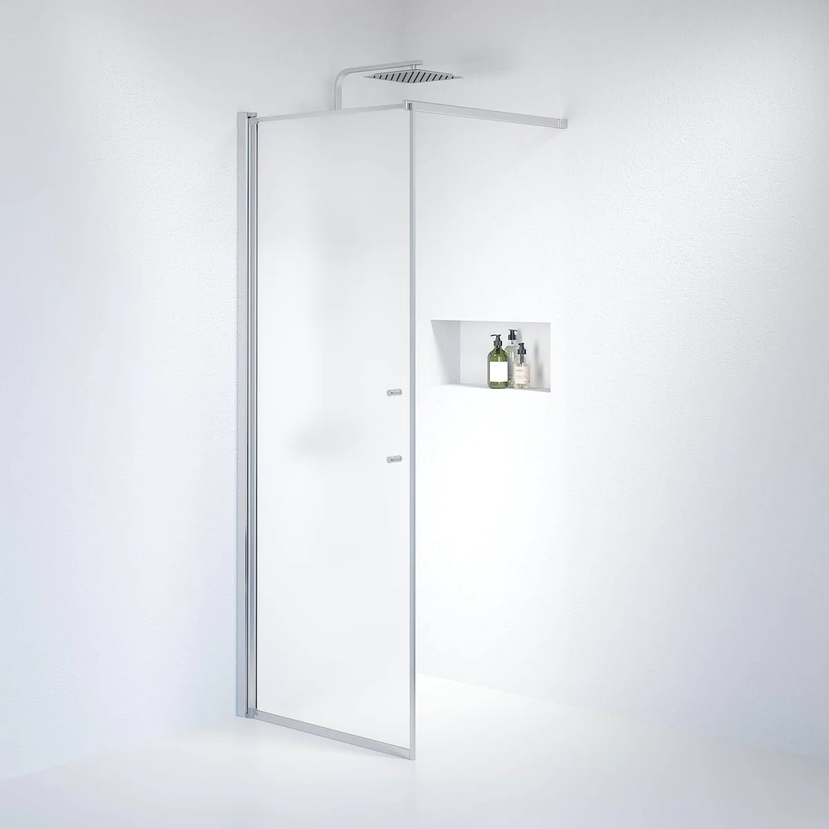 Vänern Duschvägg, Frostat Glas, Krom Profil