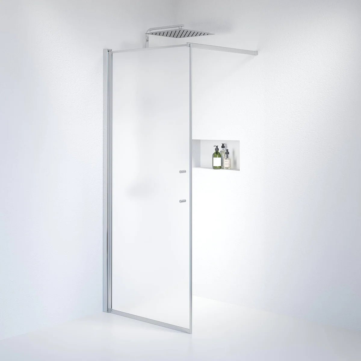 Vänern Duschvägg, Frostat Glas, Krom Profil