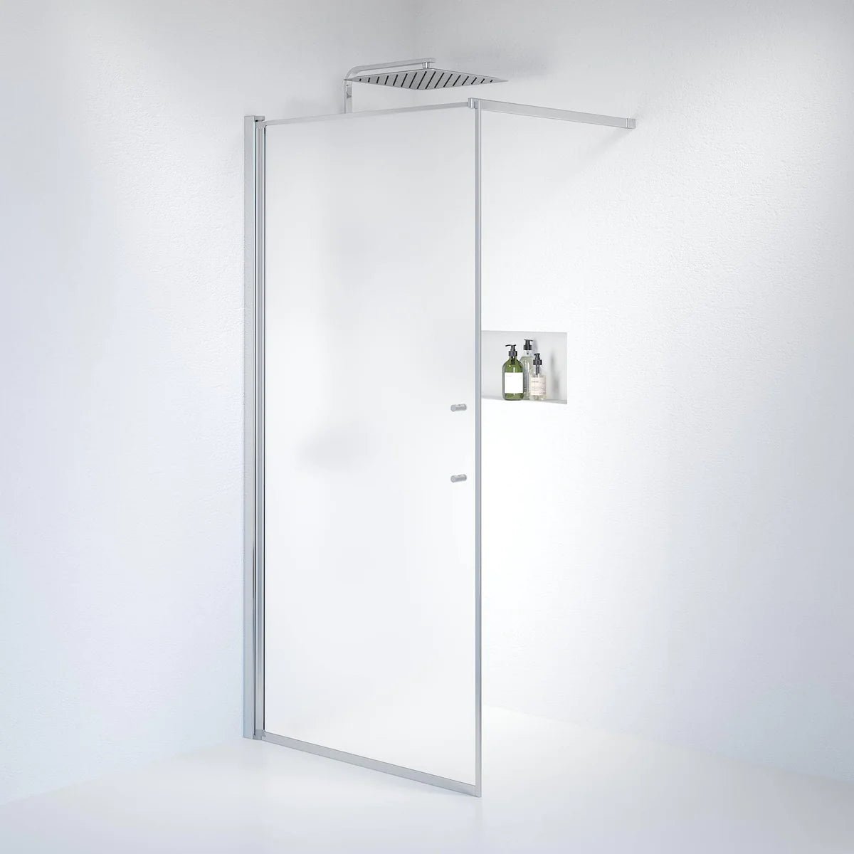 Vänern Duschvägg, Frostat Glas, Krom Profil