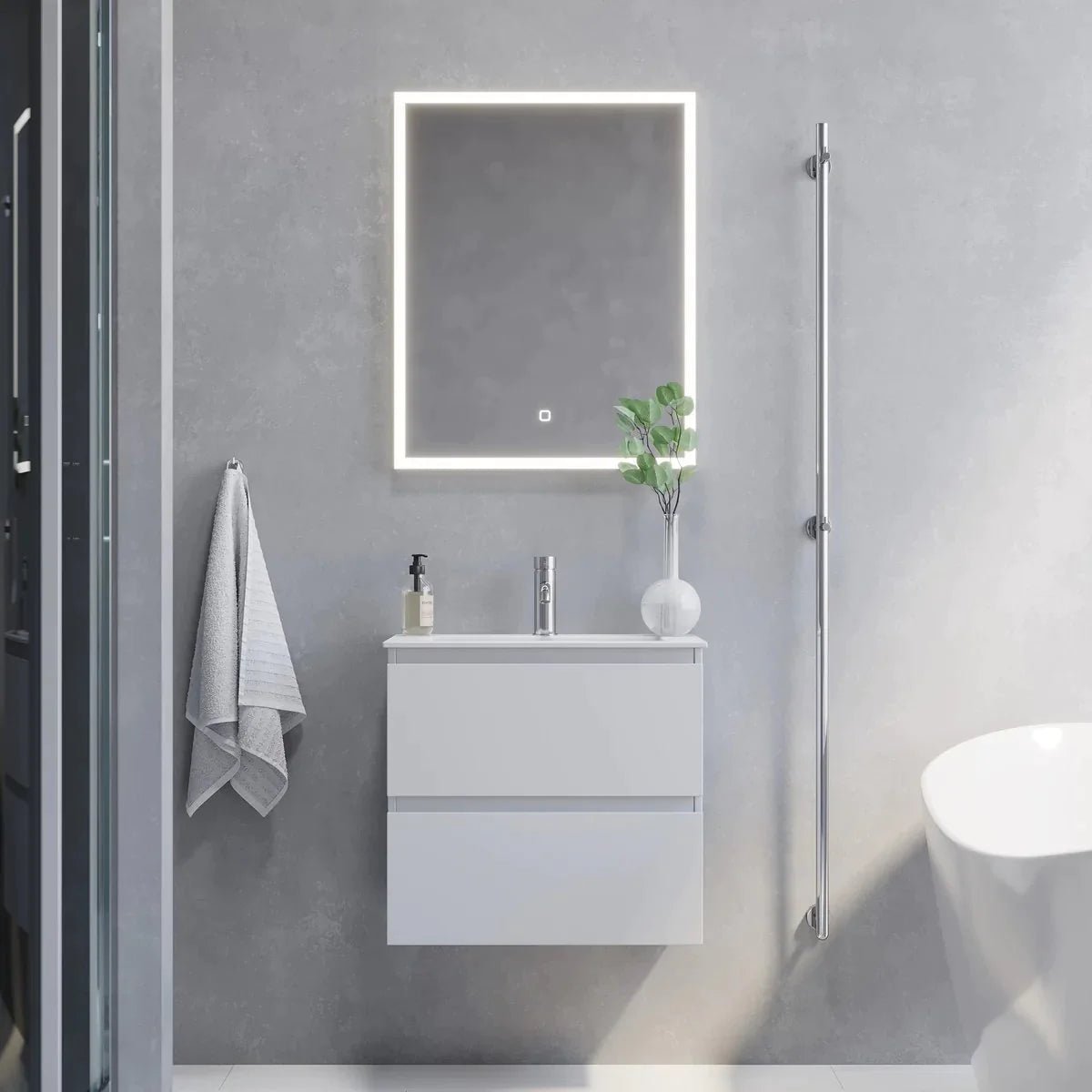 Sandshamn Slimline Badrumsmöbel, Vit Matt