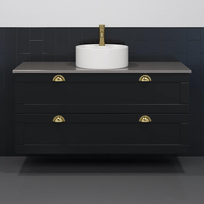 Badmøbelsæt New York med fritstående vask 100 cm, mat sort - HomeTomato