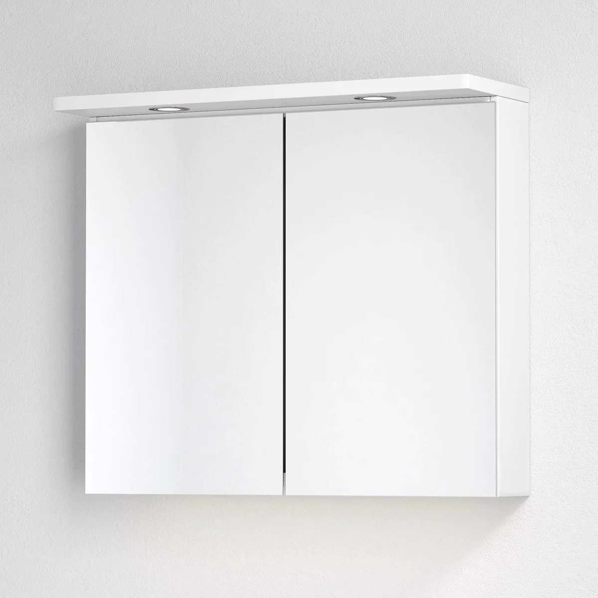 Spegelskåp Fjäll med LED belysning, Rektangulär, Vit Matt